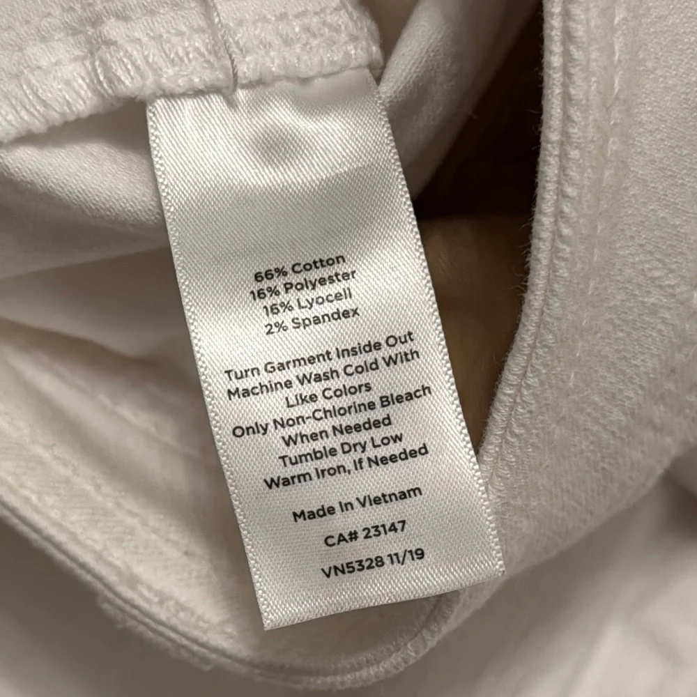 Talbots Women's White High Waist Wide Crop Pants‎